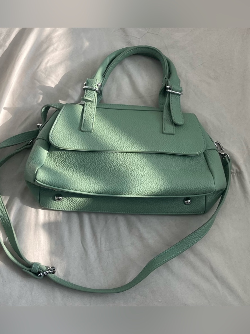 Sage Green Leather Bag/Purse